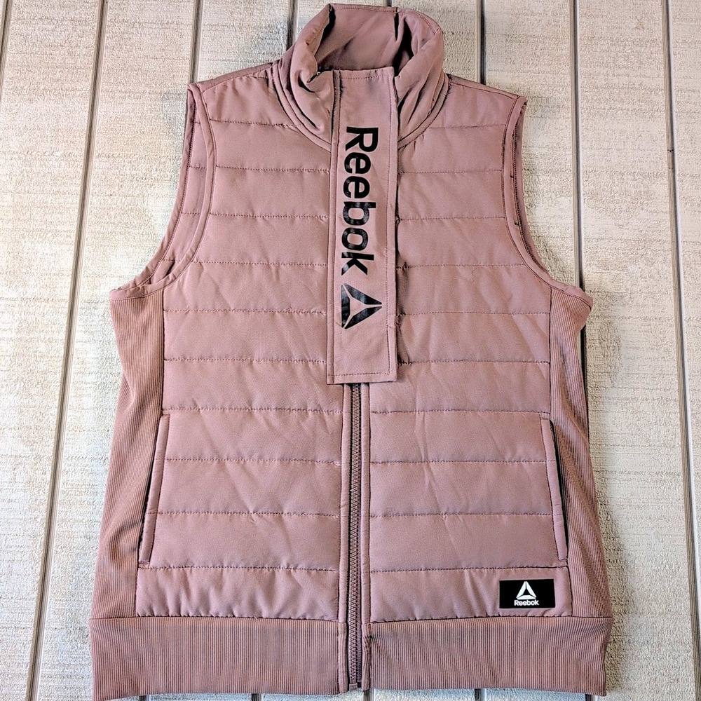 Reebok Puffer Vest Women's S Petite Brown Quilted Insulated Sleeveless - Jacket - Picture 2 of 8